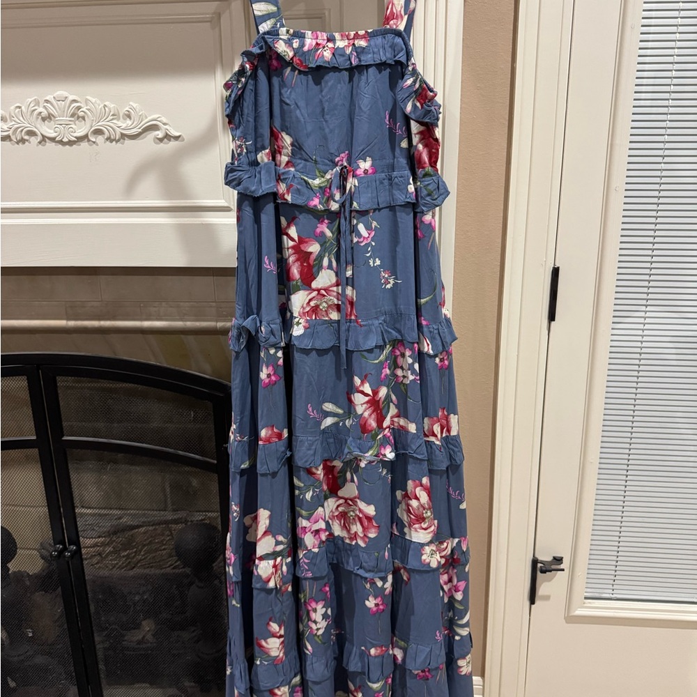 Listicle Blue and Pink Floral Dress